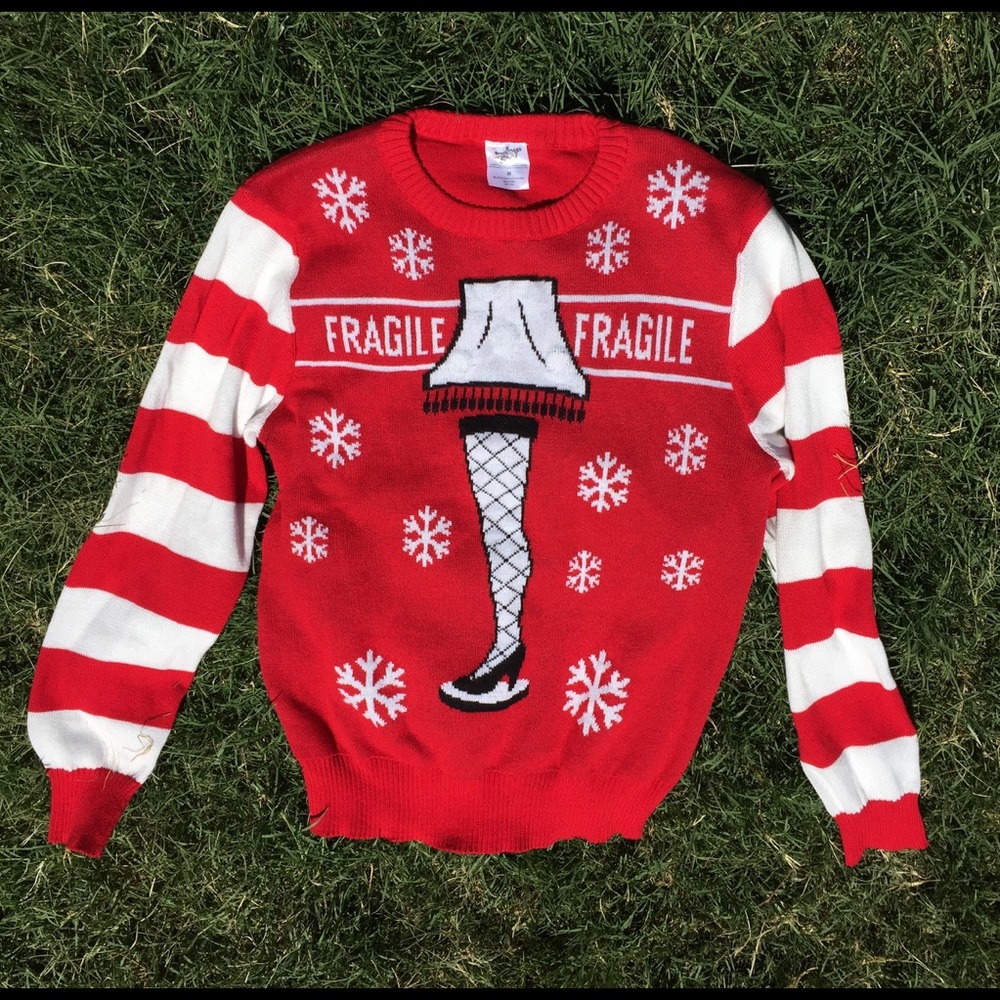 Christmas story light up leg lamp sweater size M